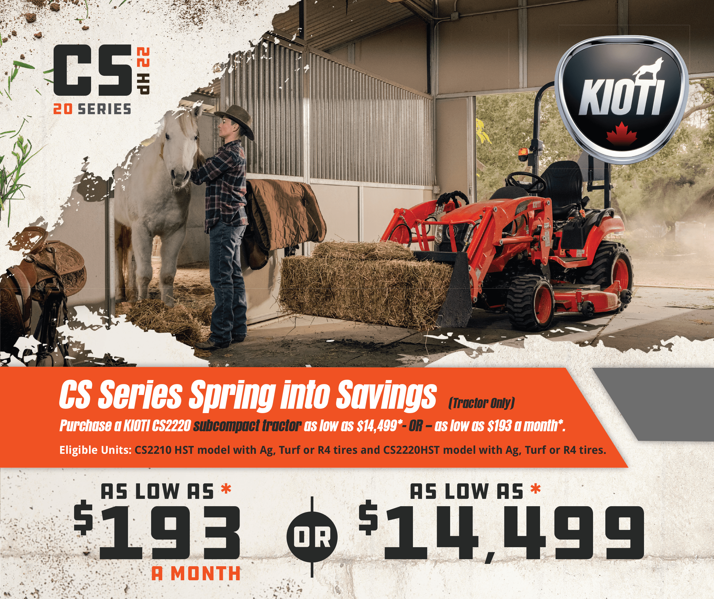 KIOTI CS Series Compact Tractor Spring Into Savings Promotion